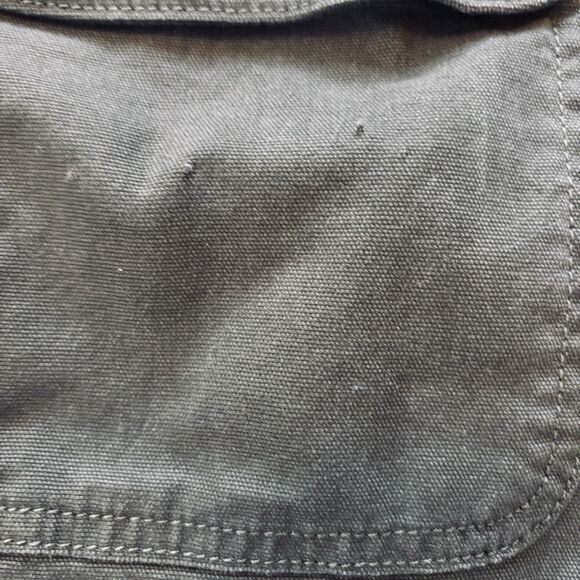 Carhartt Jacket Men's Large Green Canvas Flannel Lined Shirt Shacket Chore coat - Picture 7 of 16